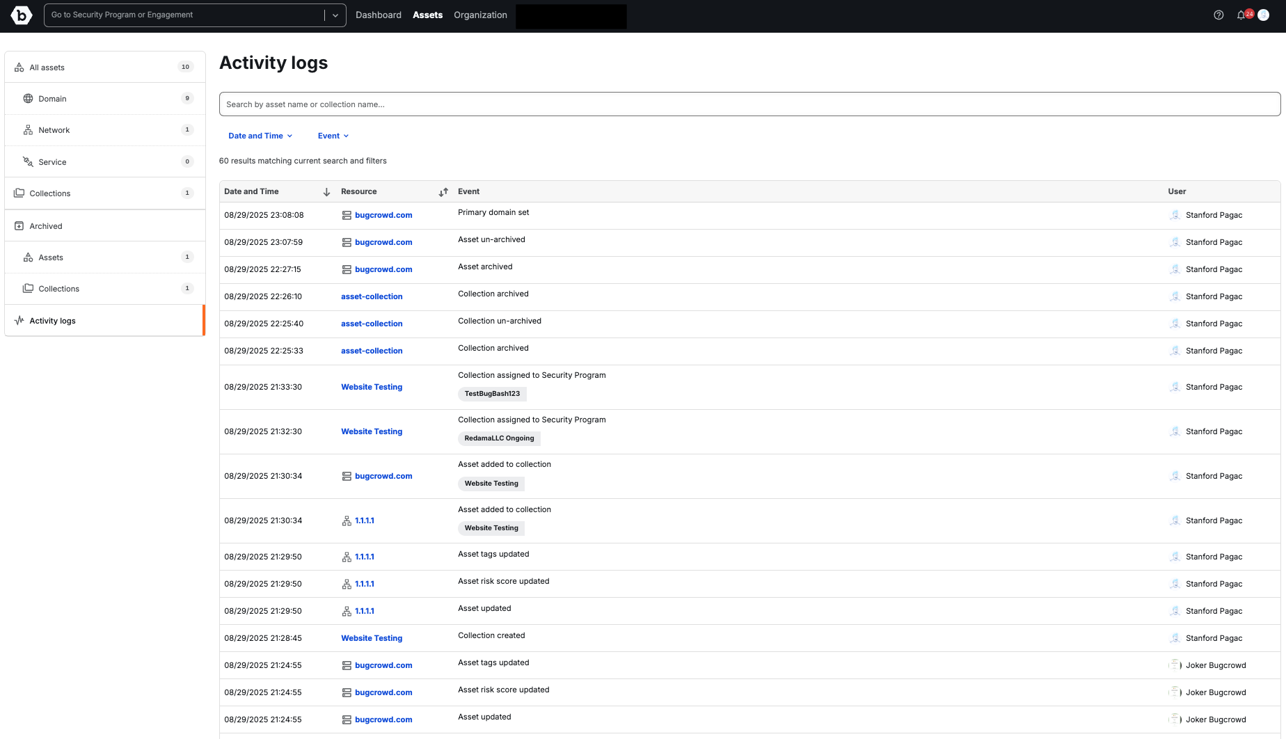 Activity Log