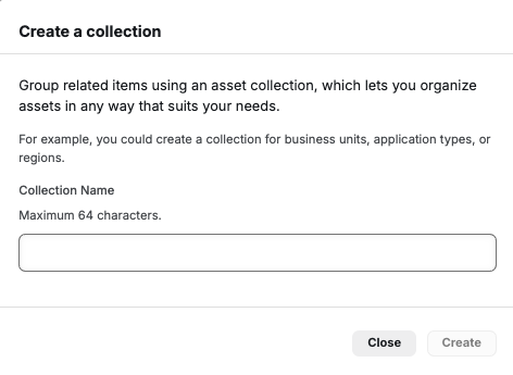Create a collection modal