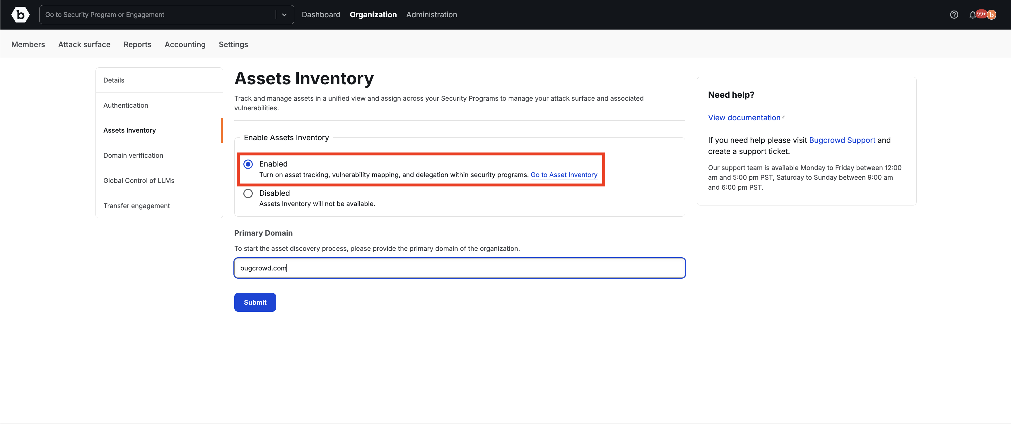 Enable Asset View