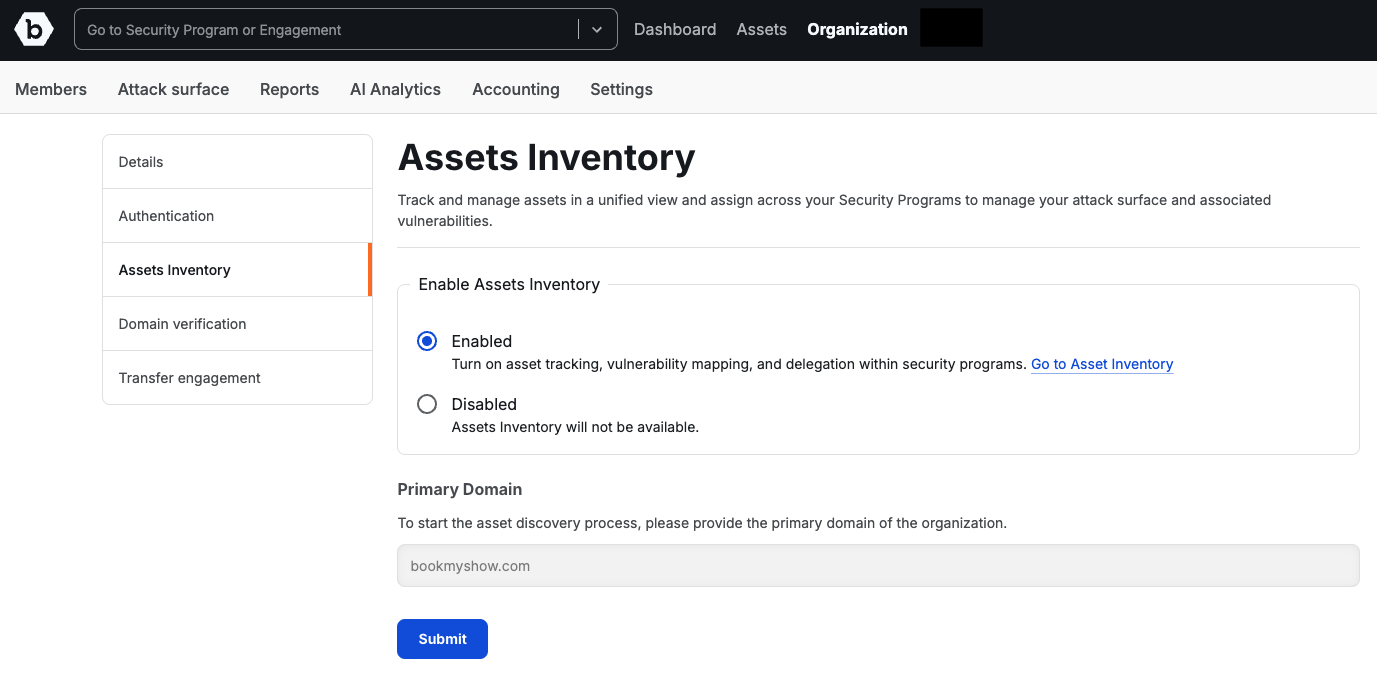 Enabling Asset Inventory