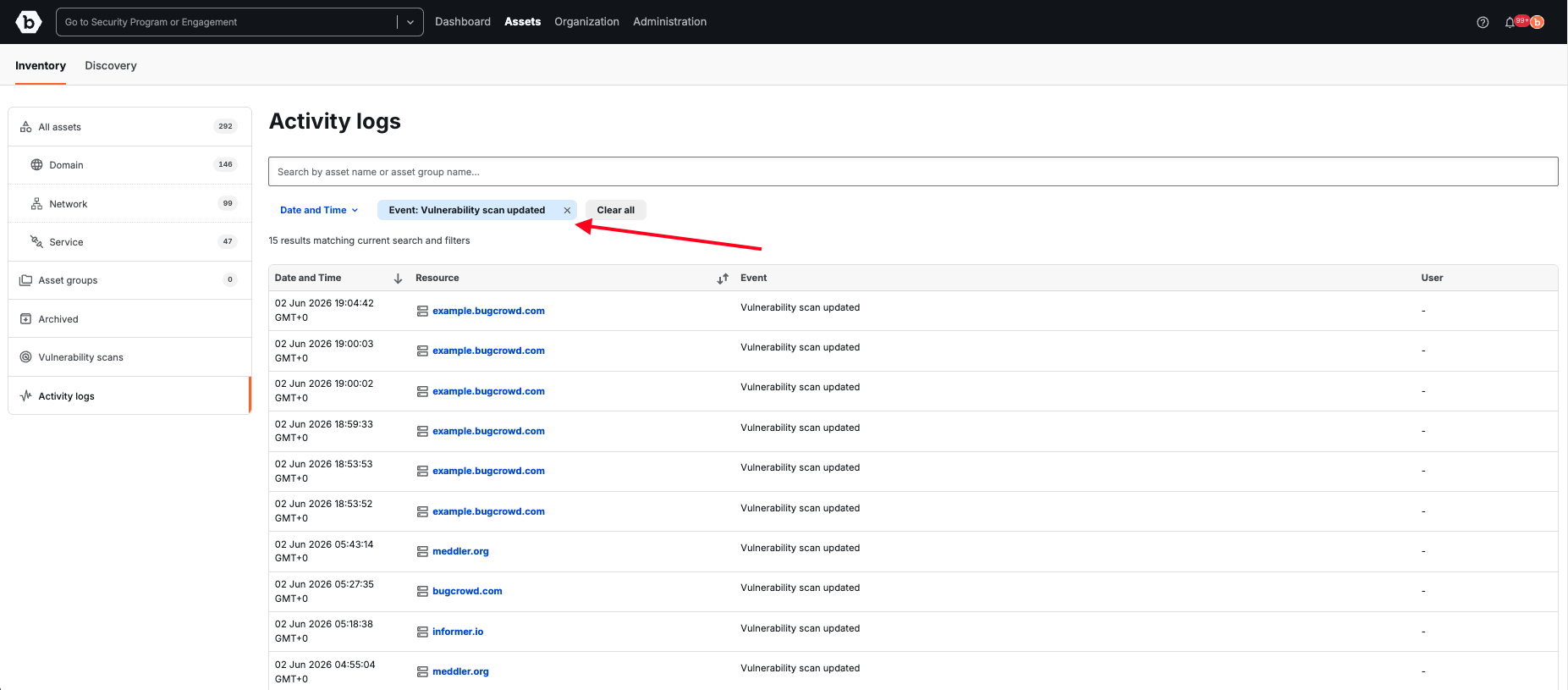 Vuln Scan Activity Logs