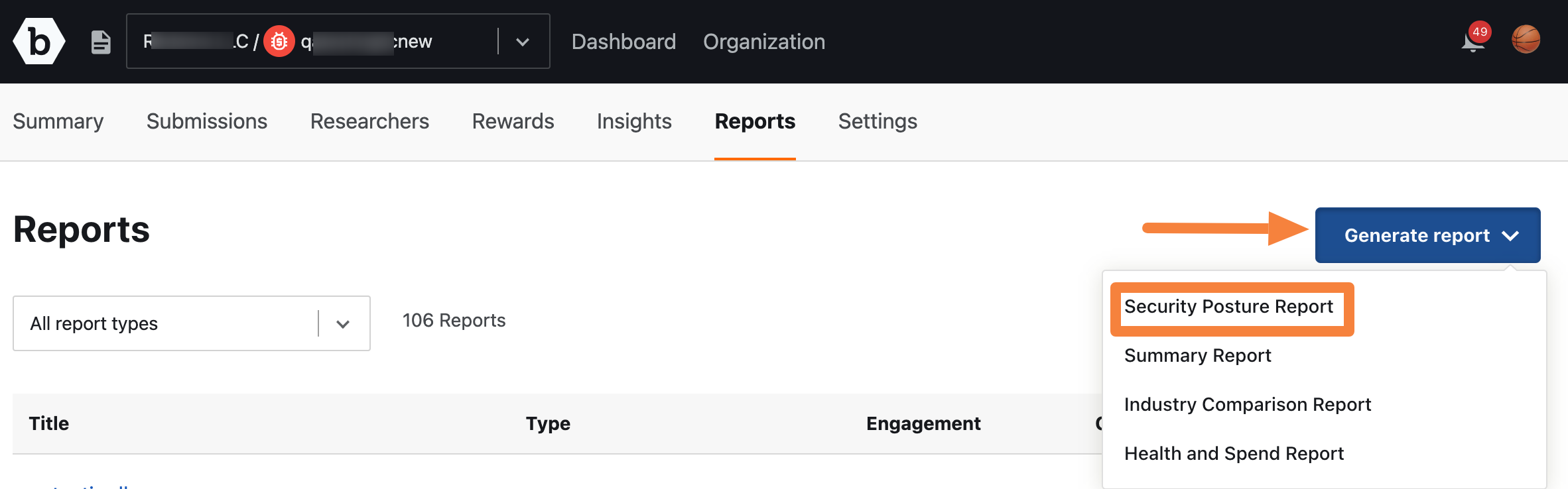 Click Generate report and then click Security Posture Report