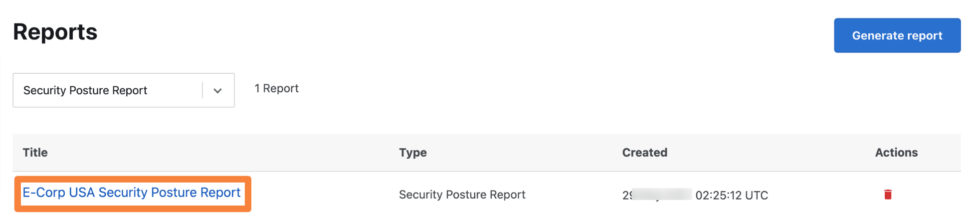 security posture report link