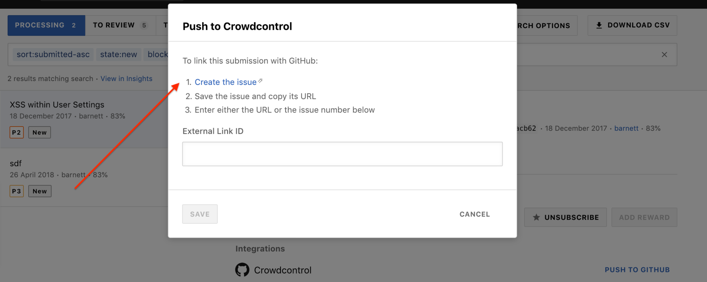 push to Crowdcontrol
