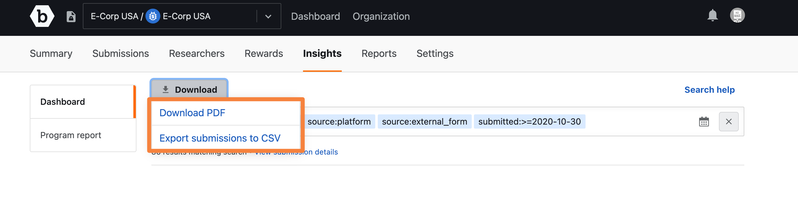 Insights dashboard download PDF