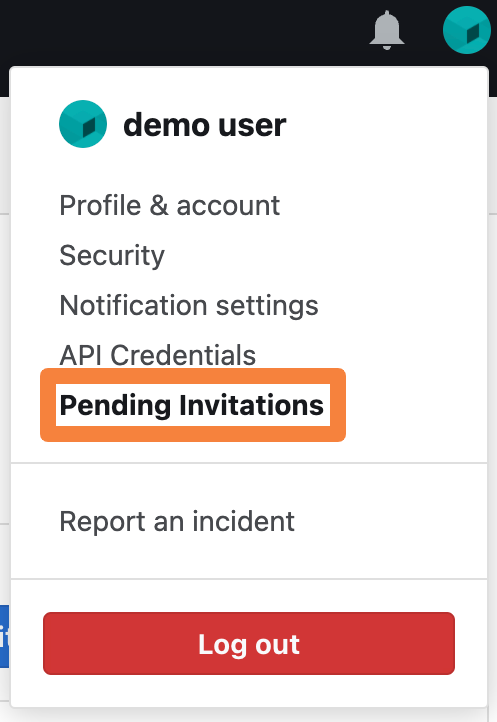 Click on your profile picture and then click Pending Invitations