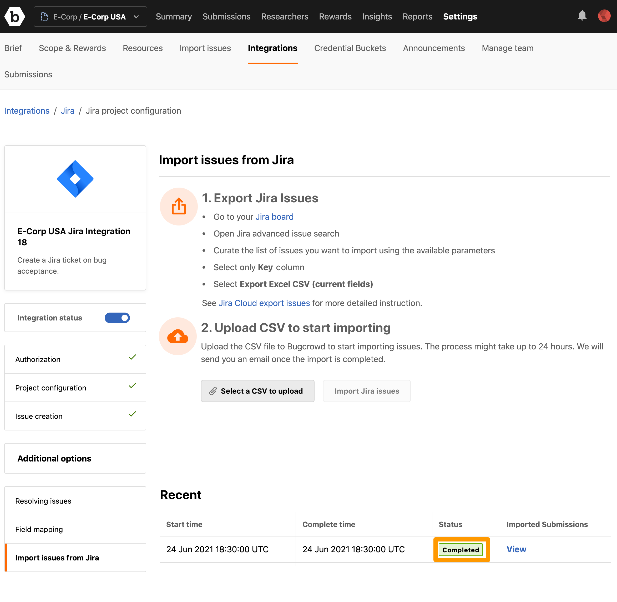 Importing Issues from Jira Bugcrowd Docs