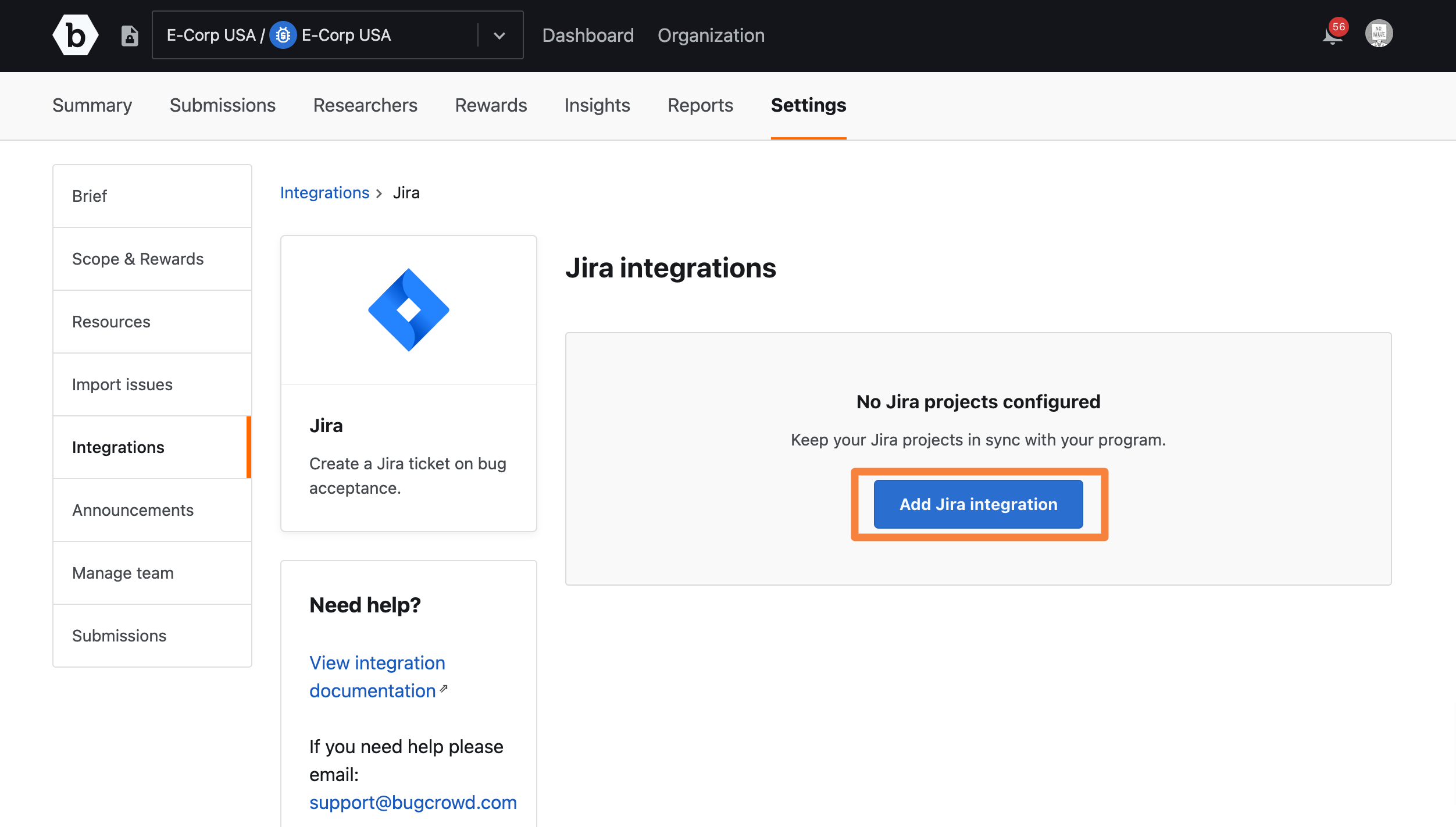 add Jira integration button