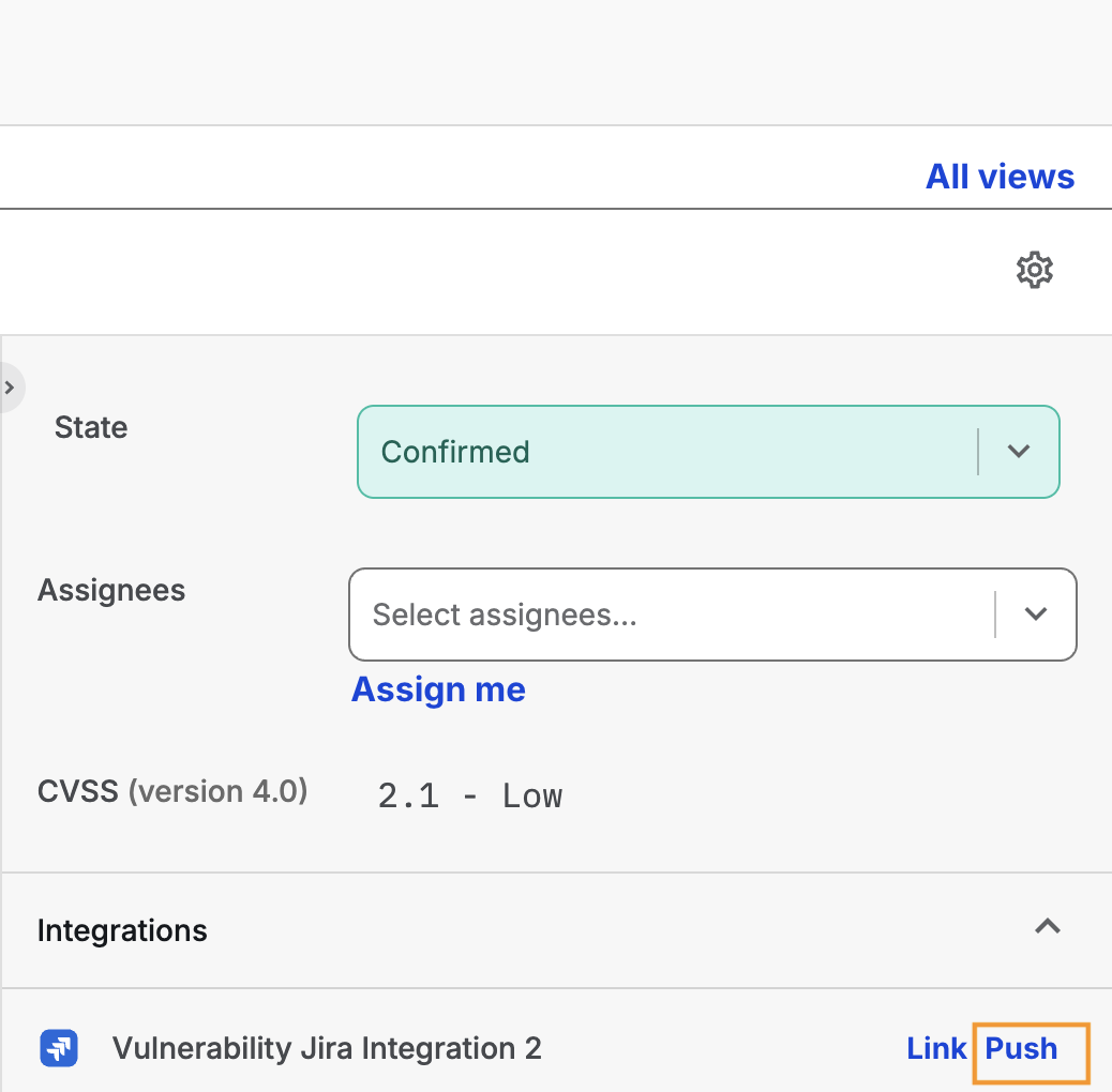 Image Placeholder - Click Push to create a new Jira issue