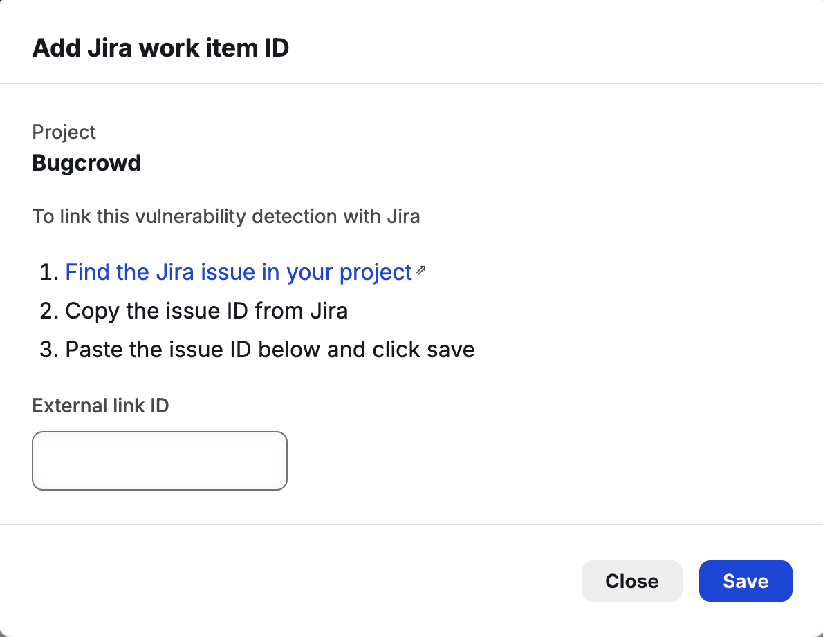 Image Placeholder - Add Jira work item ID window with instructions