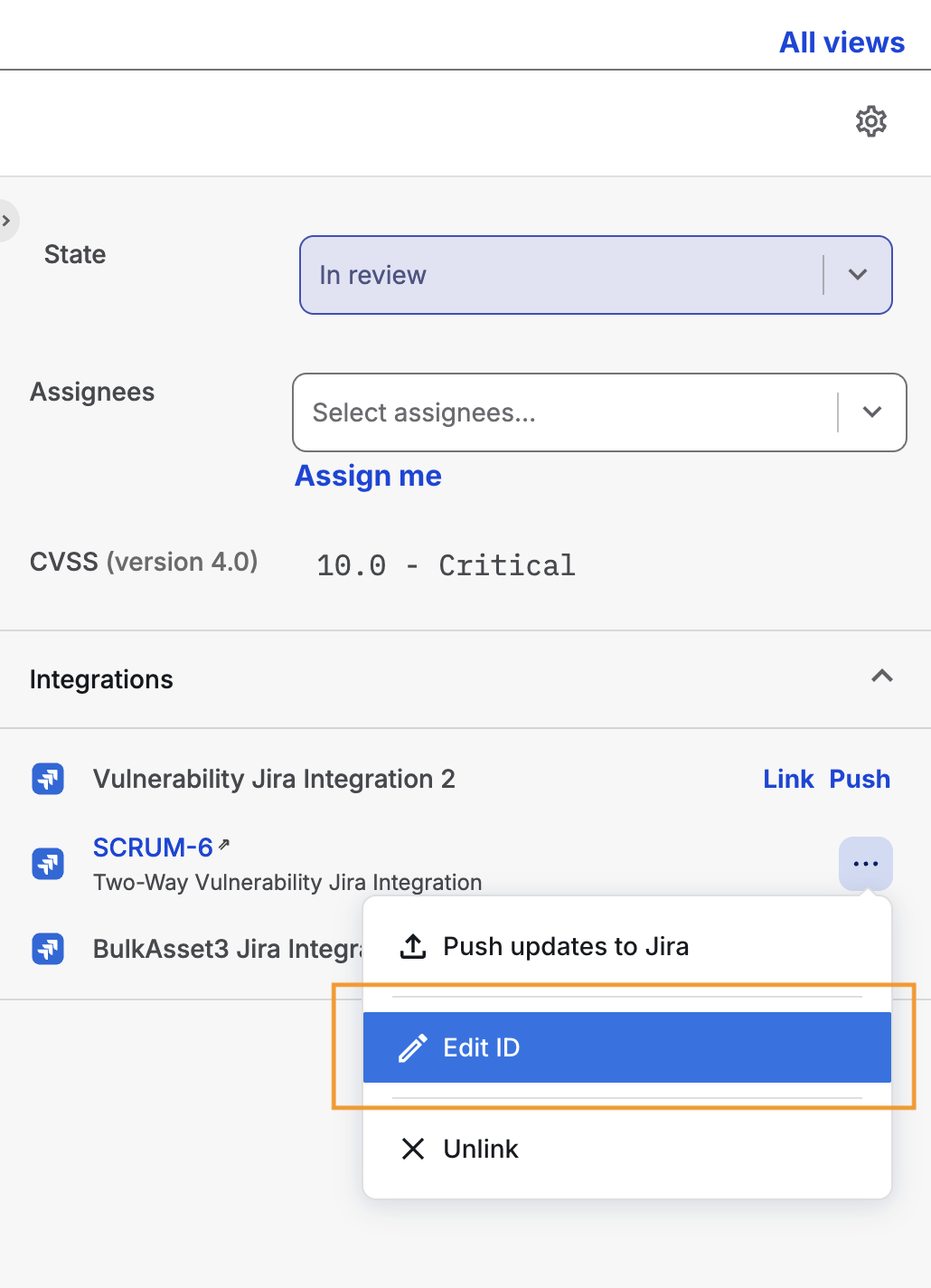 Image Placeholder - Edit Jira work item ID window