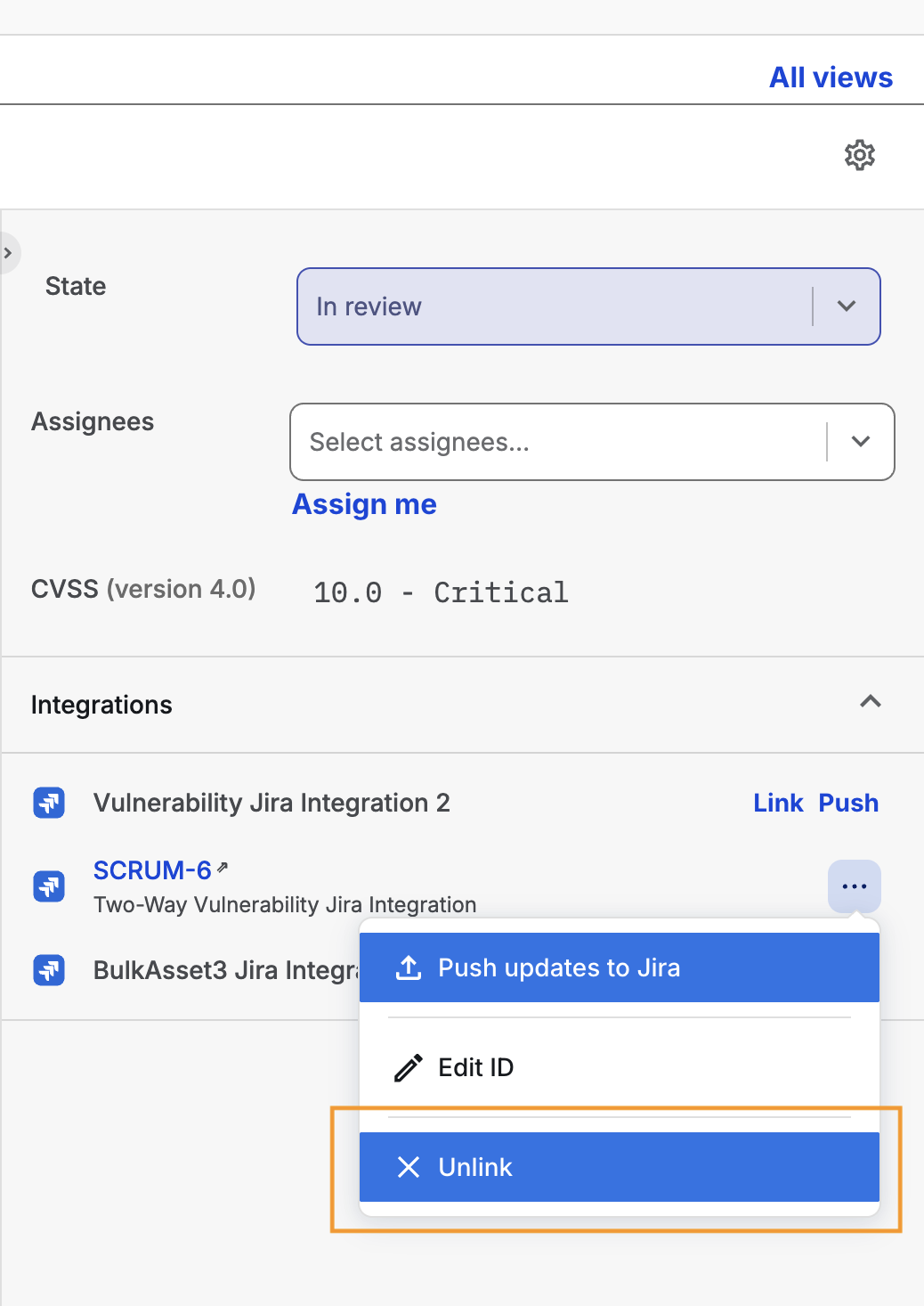 Image Placeholder - Confirm unlinking issue window