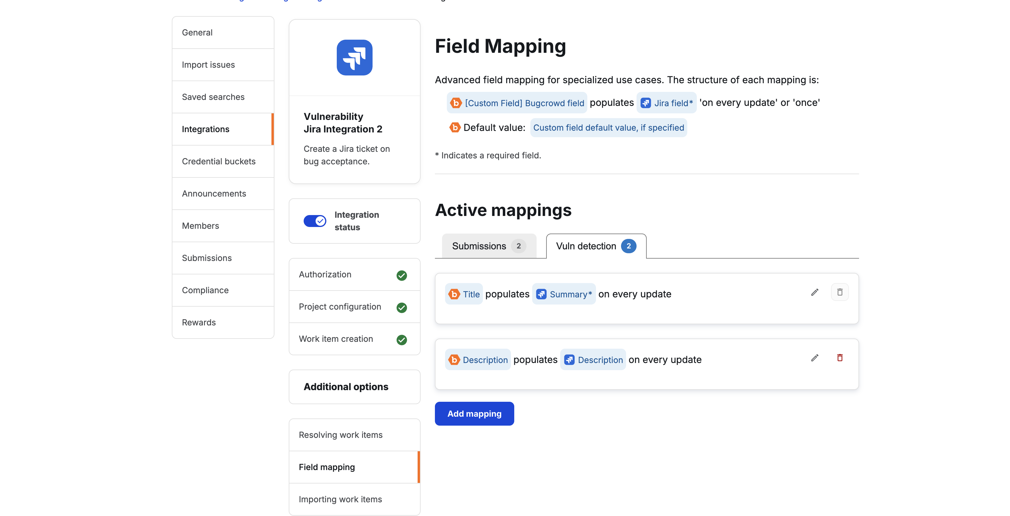 Image Placeholder - Work item creation settings page