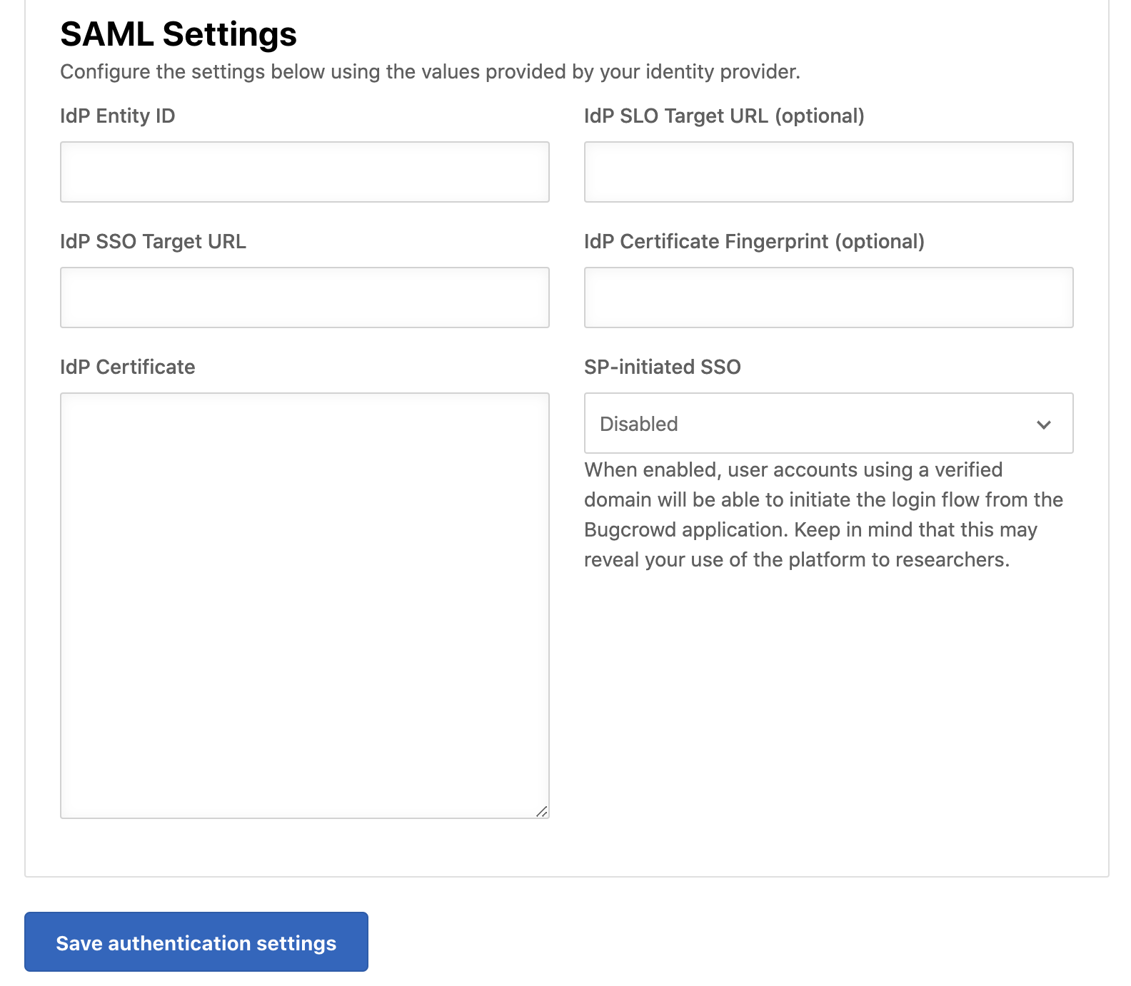 saml settings in Crowdcontrol