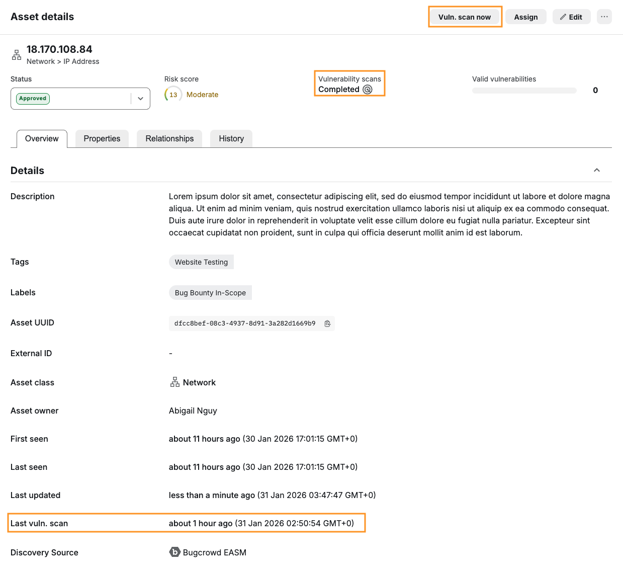 Asset Details_Vuln Scanning Fields