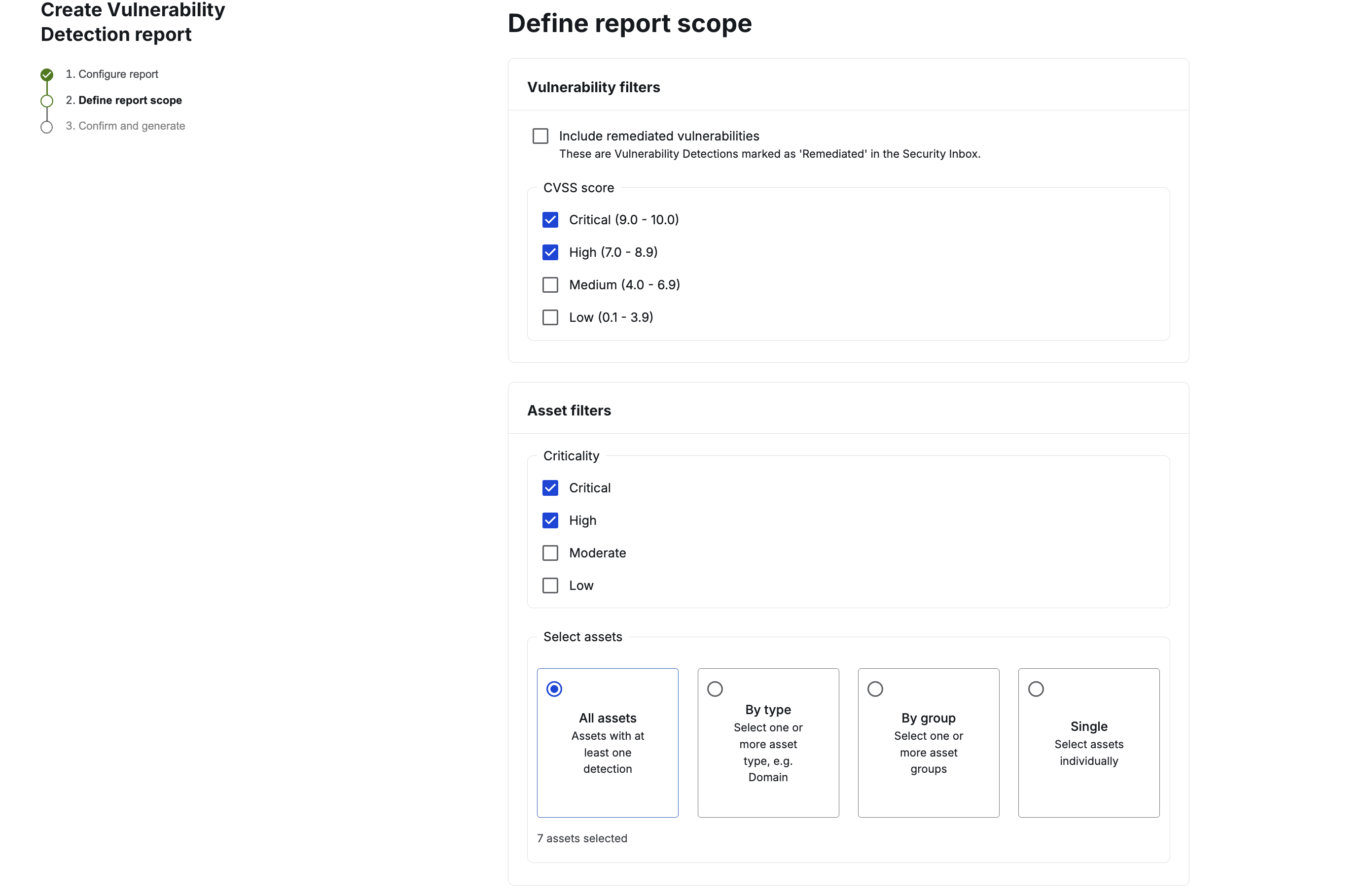 define vulnerability detection report scope