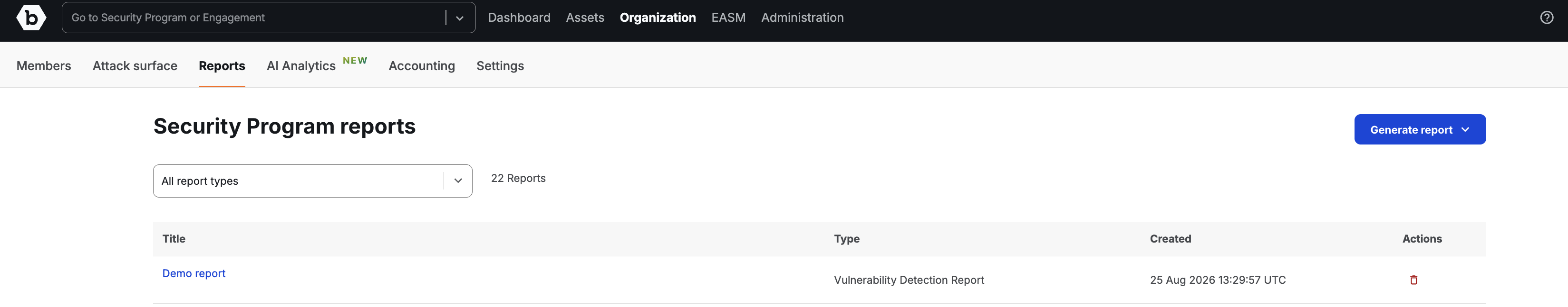 vulnerability detection report link