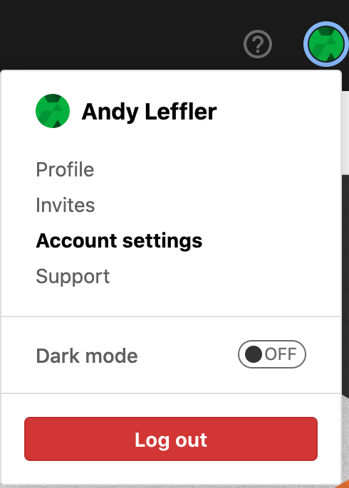 Click your profile picture and click account settings
