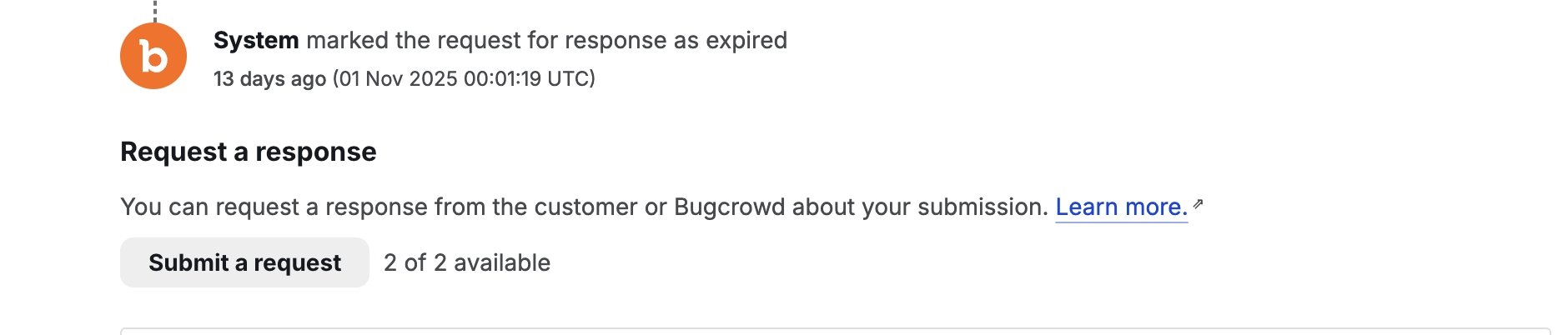 Request a response UI