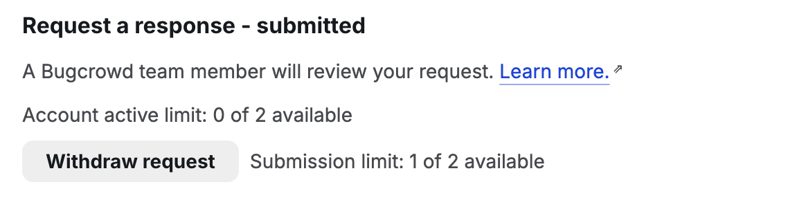Withdraw request