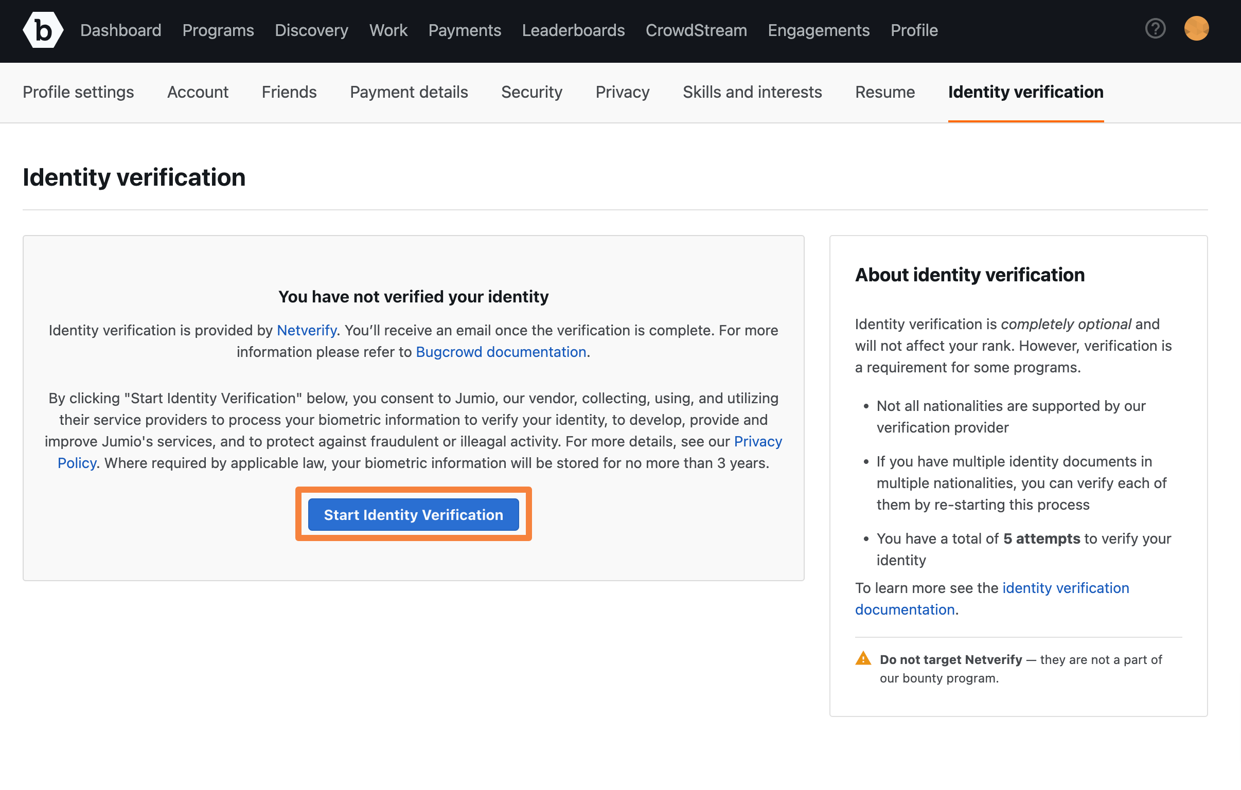 start-identity-verification